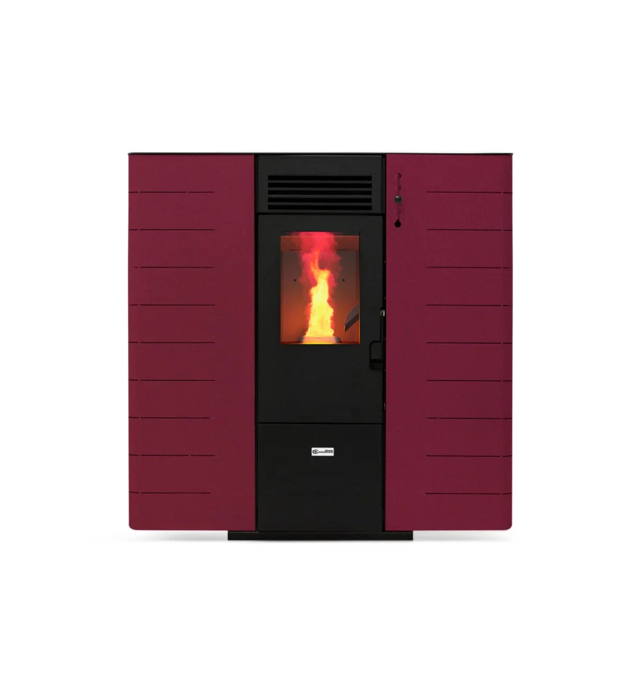 Stufa a pellet King Slim 9 kW Mod. 10C Canalizzata Bordeaux