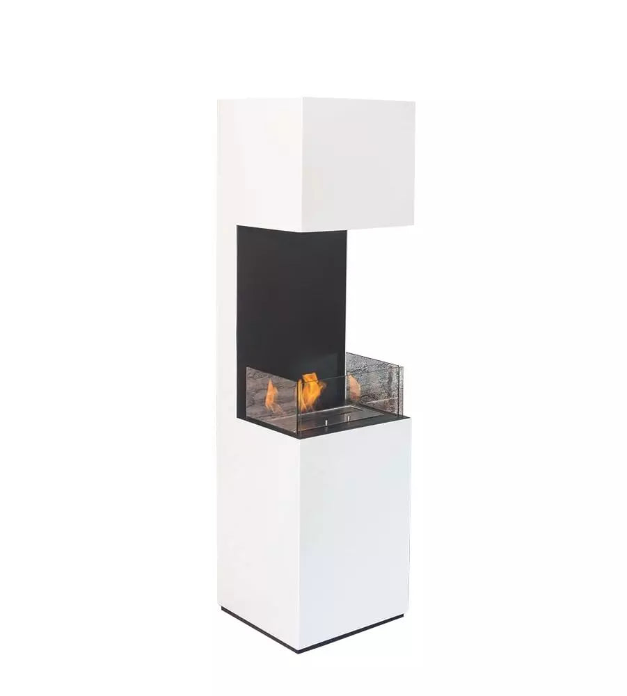 TECNOAIR SYSTEM Camino a Bioetanolo Ruby da Pavimento Modello LIVIGNO Da 2,5 kW - Colore Bianco