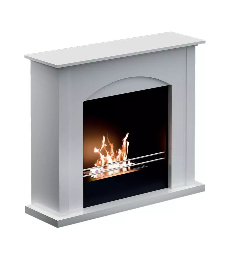 TECNOAIR SYSTEM Camino a Bioetanolo Ruby da Pavimento Modello FIRENZE Da 2,5 kW - Colore Bianco