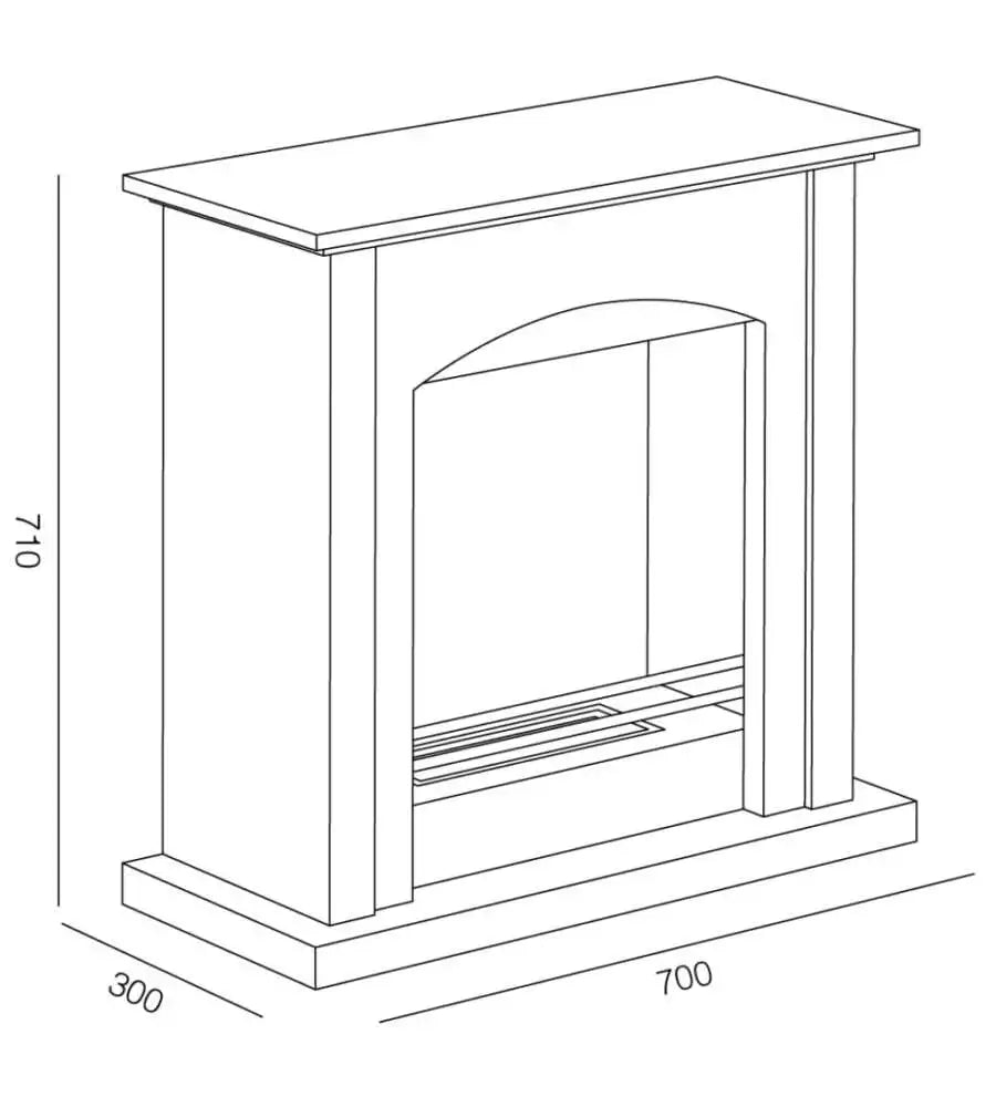 TECNOAIR SYSTEM Camino a Bioetanolo Ruby da Pavimento Modello MATERA Da 2,0 kW - Colore Bianco