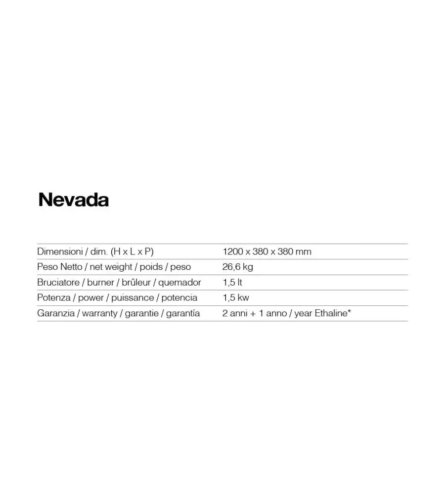 TECNOAIR SYSTEM Camino a Bioetanolo Ruby da Pavimento Modello NEVADA Da 1,5 kW - Colore Nero