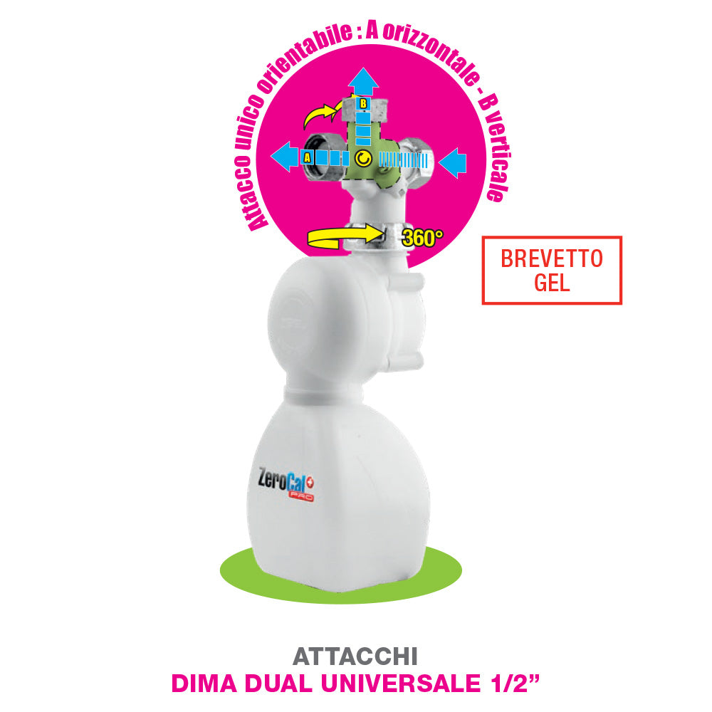 Gel Dosatore Polifosfati Anticalcare ZEROCAL+ PRO DIMA DUAL UNIVERSALE 1/2" - Codice 105.080.50