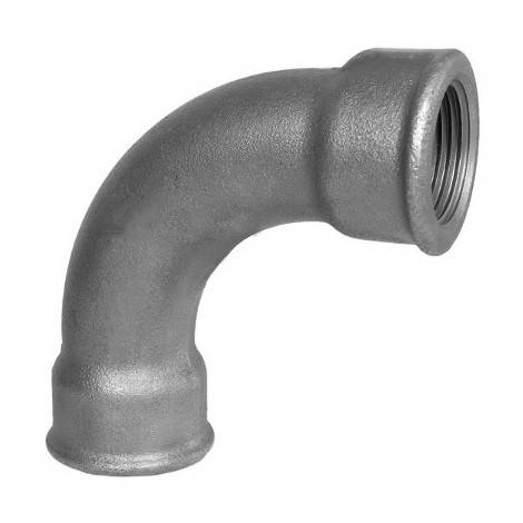 CURVA 90° FEMMINA FEMMINA FF IN GHISA MALLEABILE ZINCATA