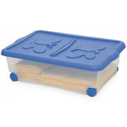 contenitore c/ruote e coperchio cm.60x40h18 confezione da 10 