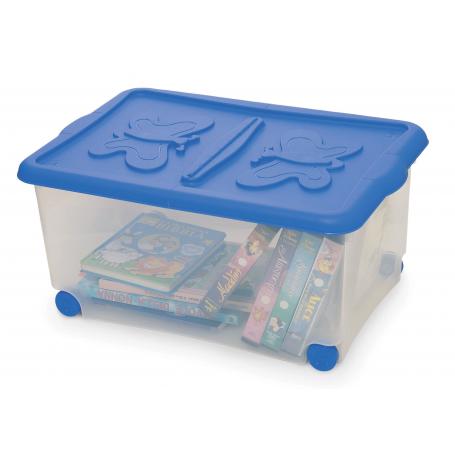 contenitore c/ruote e coperchio cm.60x40h28 confezione da 8 