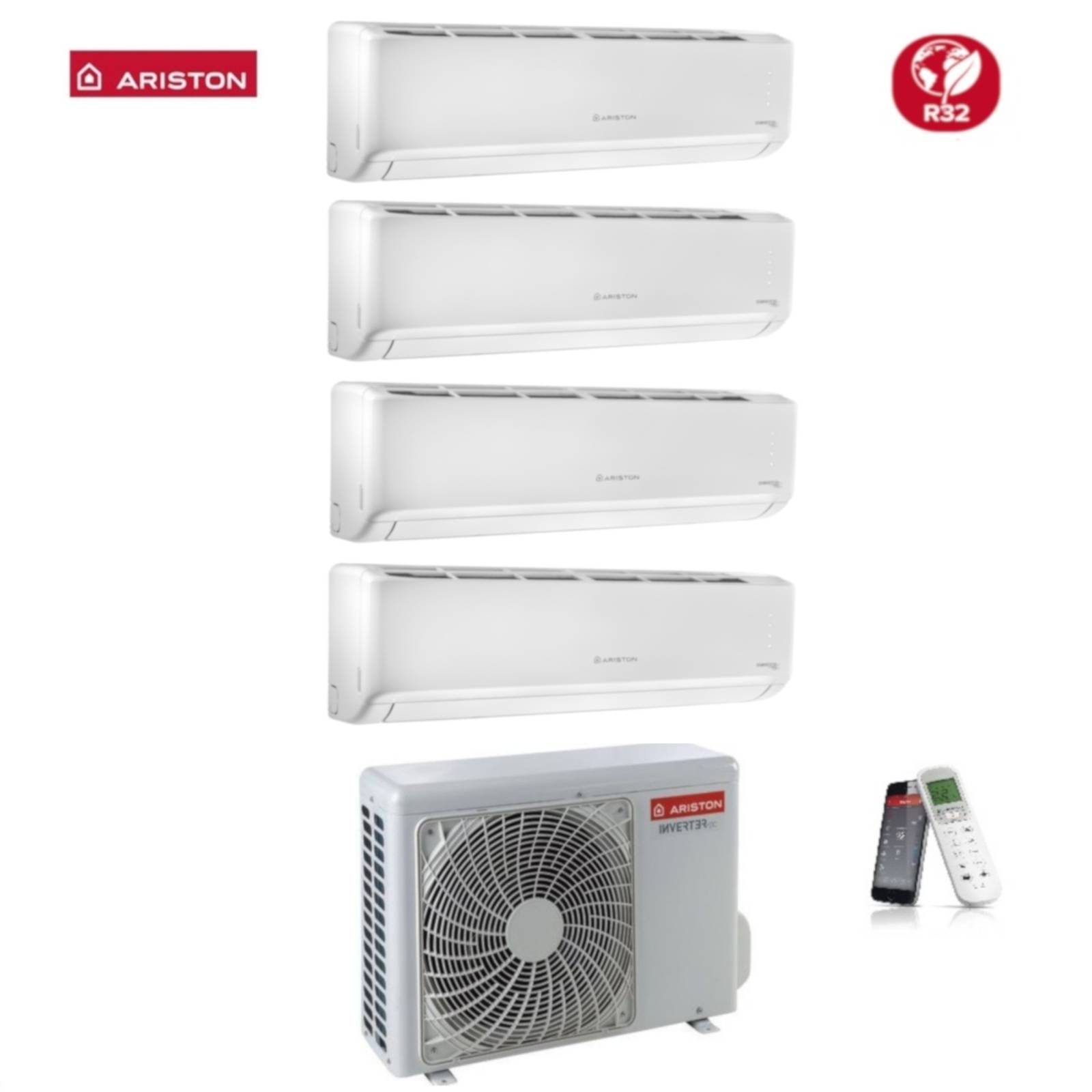 Condizionatore Climatizzatore Ariston Quadri Split Alys R-32 9000+9000+9000+12000 BTU Con QUAD110 XD0C-O Wi-Fi Optional