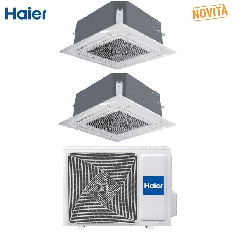 Condizionatore Climatizzatore Haier Monosplit Cassette 700 12000 BTU R-32 AB35S2SC1FA Pannello Incluso WI-FI Optionale