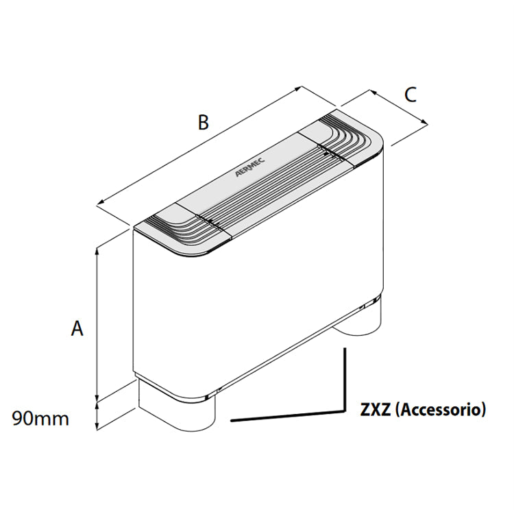 Coppia di Piedini Aermec ZXZ Per Installazione Verticale a Pavimento