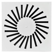 Diffusore ad alta induzione 596x596 a 24 feritoie Alluminio Bianco RAL9010