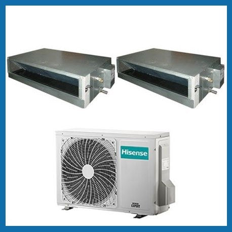 Condizionatore Climatizzatore Hisense Dual Split Inverter Canalizzato 18000+18000 Con 3AMW72U4RJC