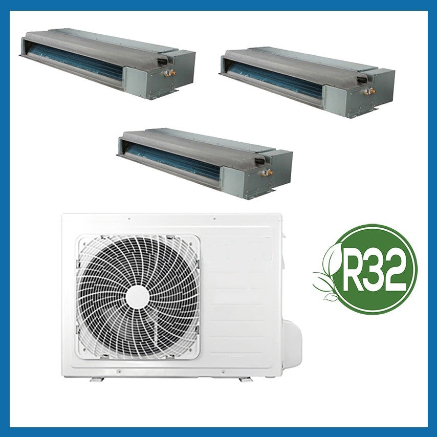 Condizionatore Climatizzatore Hisense Trial Split Inverter Canalizzato 9000+9000+18000 Con 4AMW81U4RJC
