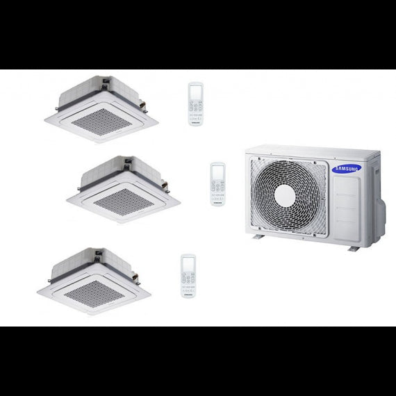 Condizionatore Climatizzatore Samsung Trial Split a Cassetta 4 Vie Windfree R-32 9000+9000+12000 BTU Con AJ052RCJ3EG/EU