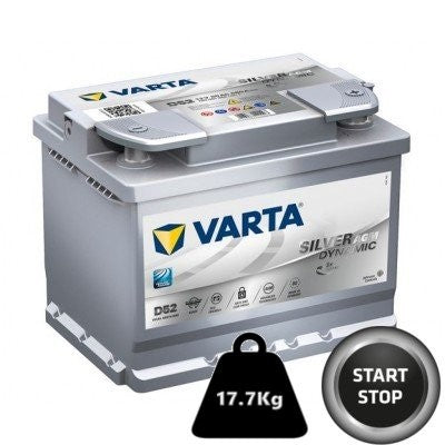 Batteria Varta D52 Start&Stop Silver Dynamic AGM D52 - 560901068 Per Auto e Barche