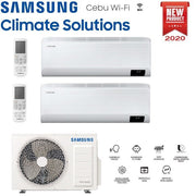 Condizionatore Climatizzatore Samsung Dual Split Inverter Cebu Wi-Fi R-32 7000+7000 BTU Con AJ040TXJ2KG/EU