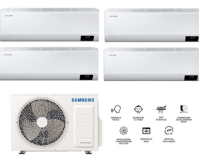 Condizionatore Climatizzatore Samsung Quadri Split Inverter Cebu Wi-Fi R-32 7000+7000+9000+9000 BTU Con AJ080TXJ4KG/EU