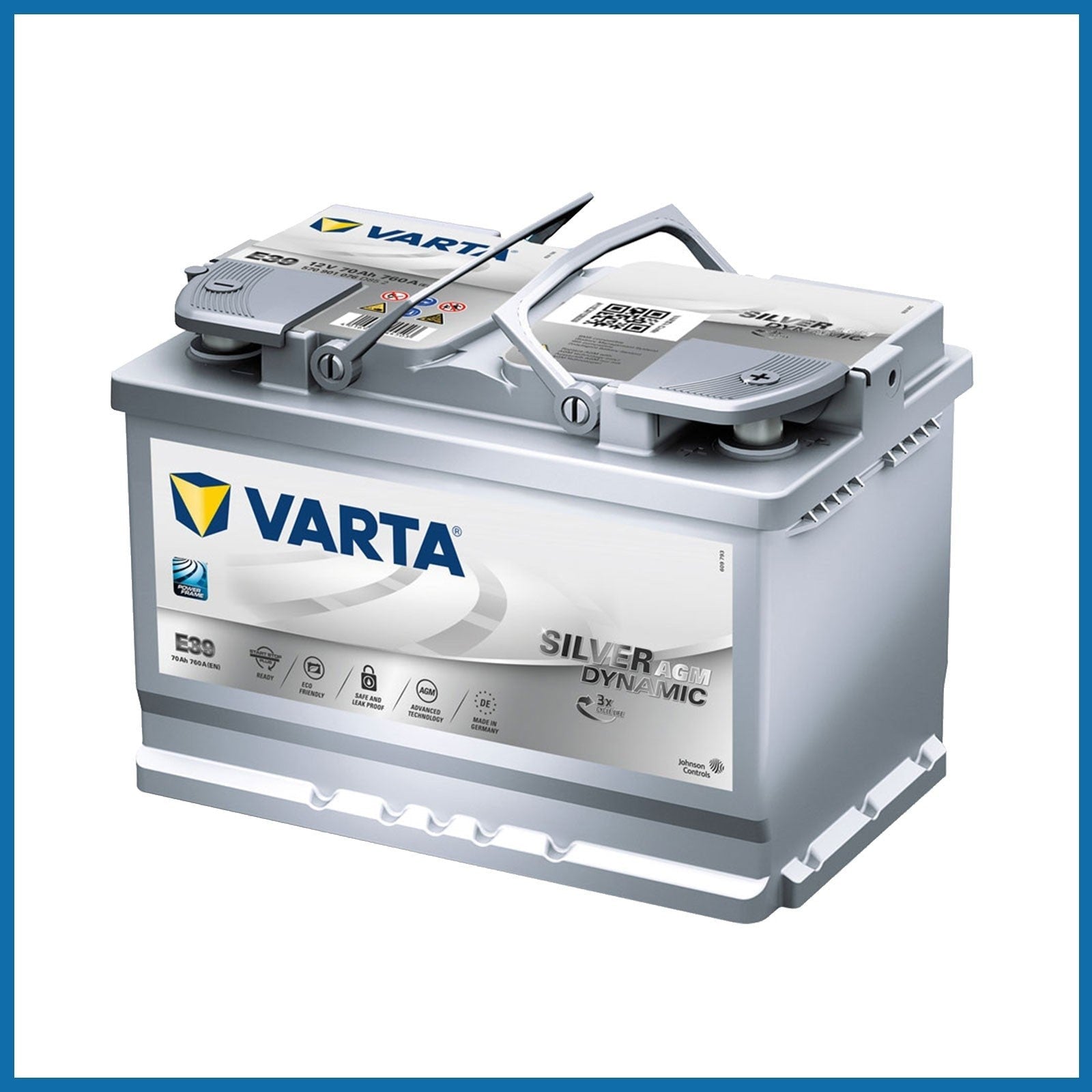 Batteria Varta E39 Start&Stop Silver Dynamic AGM E39 - 570901076 Per Auto e Barche