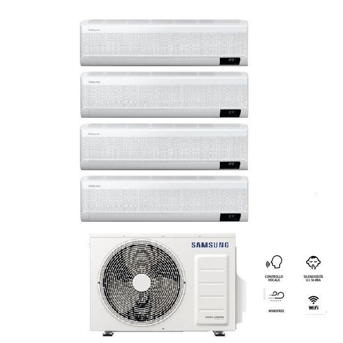 Condizionatore Climatizzatore Samsung Quadri Split Inverter Windfree Avant R-32 Wi-Fi 9000+9000+9000+18000 BTU Con AJ080TXJ4KG/EU
