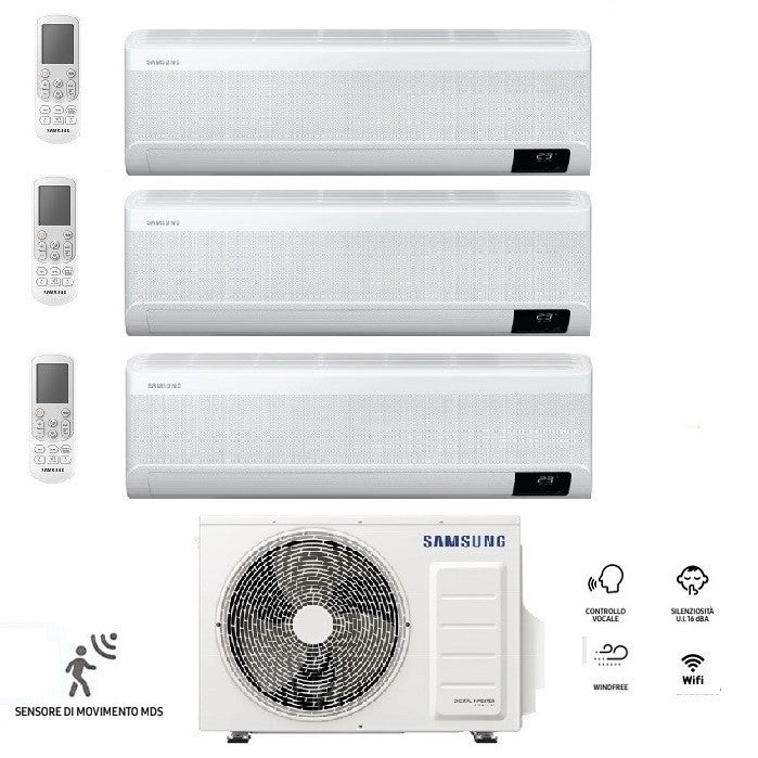 Condizionatore Climatizzatore Samsung Trial Split Inverter Windfree Elite S2 R-32 Wi-Fi 7000+9000+9000 BTU Con AJ052TXJ3KG/EU