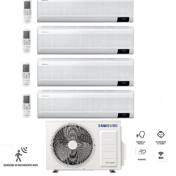 Condizionatore Climatizzatore Samsung Quadri Split Inverter Windfree Elite S2 R-32 Wi-Fi 7000+9000+9000+9000 BTU Con AJ080TXJ4KG/EU