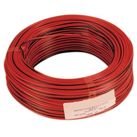 CAVO ELETTRICO HI-FI ROSSO-NERO 2X0,50