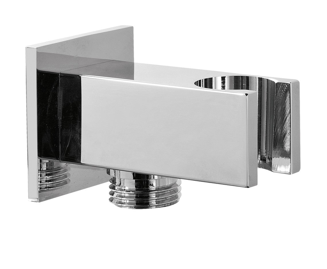 PRESA ACQUA SIMI IN OTTONE CROMATO CON SUPPORTO ATTACCO 1/2M X 1/2M