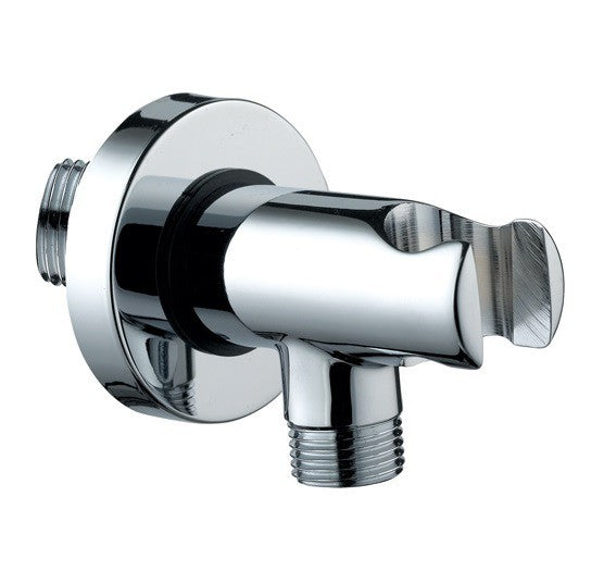 SUPPORTO DOCCIA IN OTTONE CON PRESA ACQUA PER **ROSONE TONDO ATTACCO 1/2M X 1/2M**