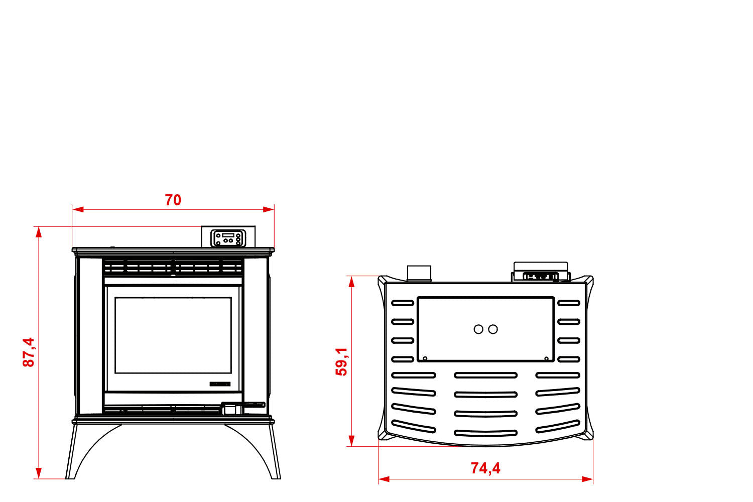 Stufa a Pellet ad Aria Palazzetti Ecofire Cesare II Da 9 Kw