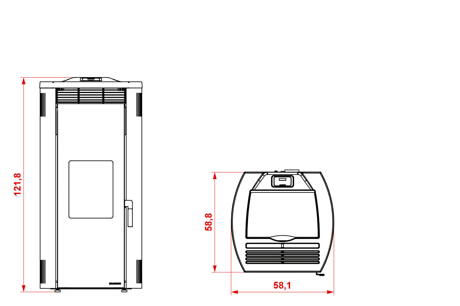 Stufa a Pellet ad Aria Palazzetti Ecofire Giorgia 12 Kw Pro 3 - Vari Colori