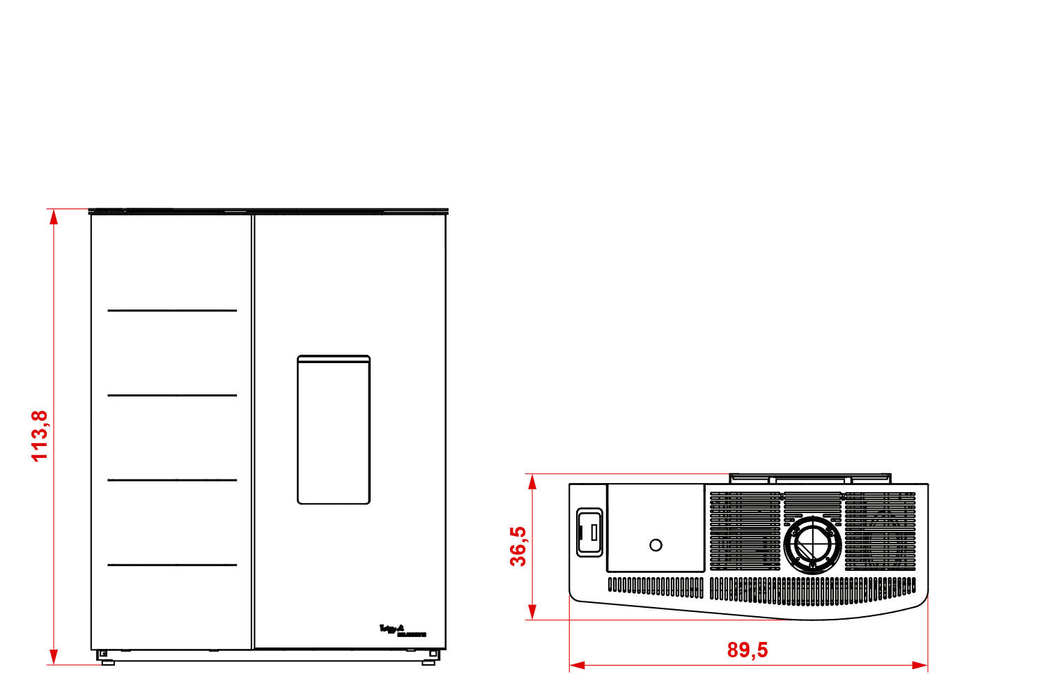 Stufa a Pellet ad Aria Palazzetti Ecofire Twiggy US 10 Kw - Vari Colori