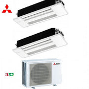 Condizionatore Climatizzatore Mitsubishi Electric Dual Split Cassetta 1 Via MLZ-KP 9000+12000 Con MXZ-2F53VF4