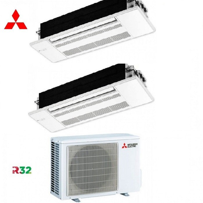 Condizionatore Climatizzatore Mitsubishi Electric Dual Split Cassetta 1 Via MLZ-KP 9000+12000 Con MXZ-2F53VF4