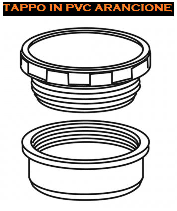 TAPPO A VITE CON GUARNIZIONE E CON FILETTO ARANCIONE