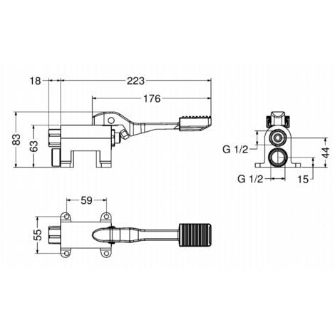 Rubinetto a pedale esterno a PAVIMENTO Idral