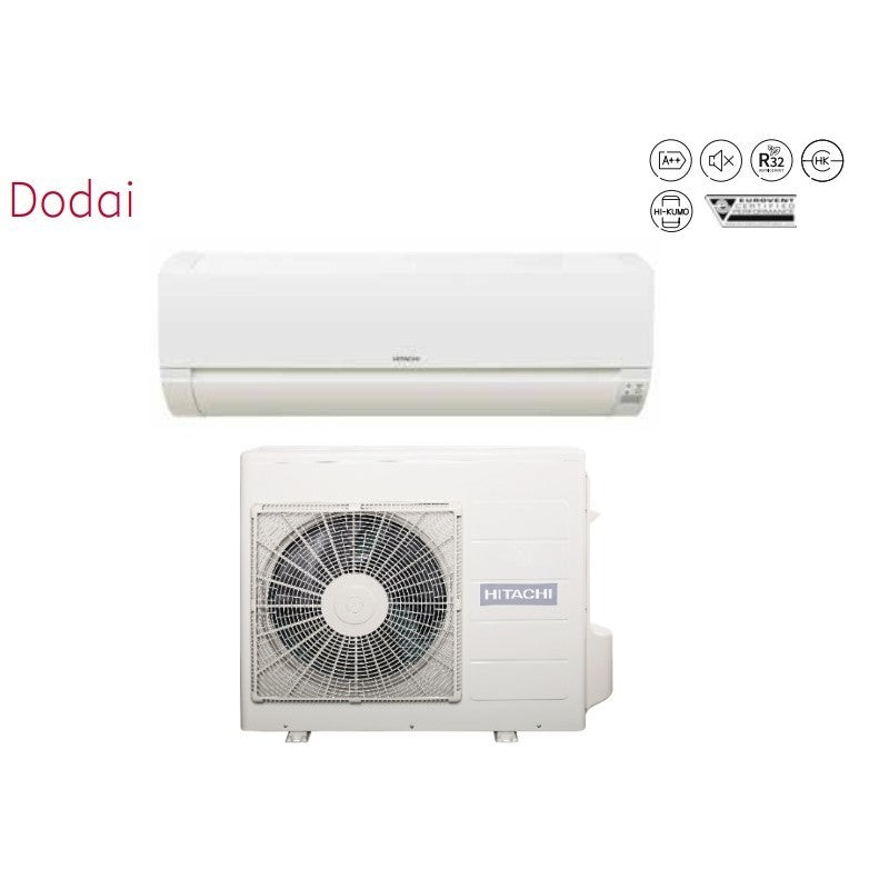 Condizionatore Climatizzatore Hitachi Monosplit Inverter Serie Dodai Frost Wash R-32 18000 BTU RAK-50REF Wi-Fi Optional