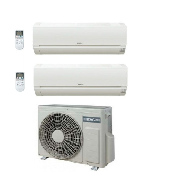 Condizionatore Climatizzatore Hitachi Dual Split Inverter Dodai R32 9000+9000 Con RAM-40NE2F Wi-Fi Optional