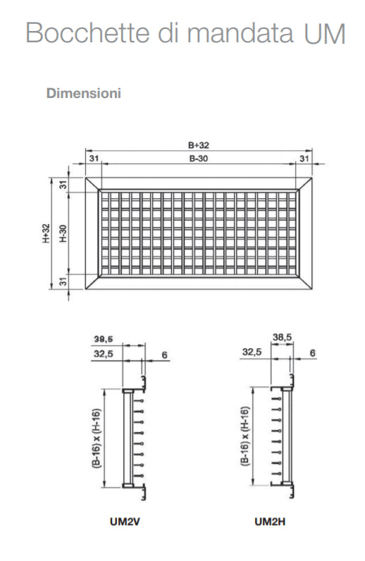 Bocchetta UM di mandata Lindab in Bianca RAL9010 Gloss 80