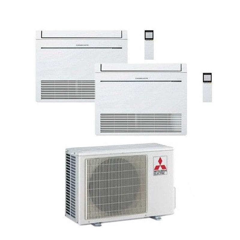 Condizionatore Climatizzatore Mitsubishi Electric Dual Split a Pavimento R32 MFZ-KT 9000+18000 BTU Con MXZ-2F53VF4 Wi-Fi Optional