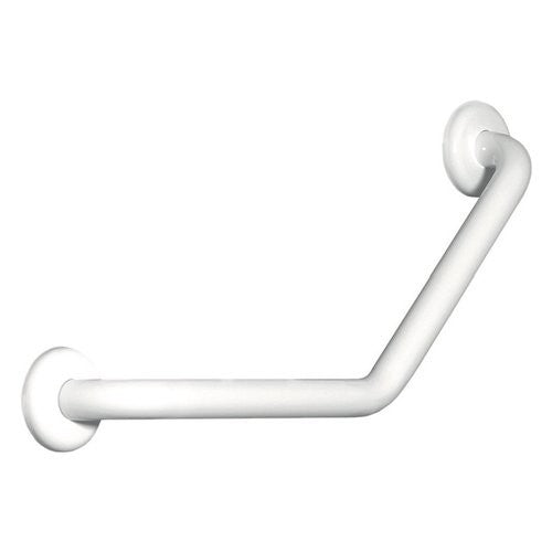 CORRIMANO A 45° IN ACCIAIO INOX LACCATO BIANCO CON ø 3.2 CM, MISURA 30X30 CM