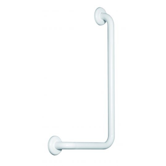 CORRIMANO DESTRO A 90° IN ACCIAIO INOX LACCATO BIANCO 30 X 60 CM