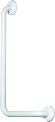 CORRIMANO SINISTRO A 90° IN ACCIAIO INOX LACCATO BIANCO 30 X 60 CM