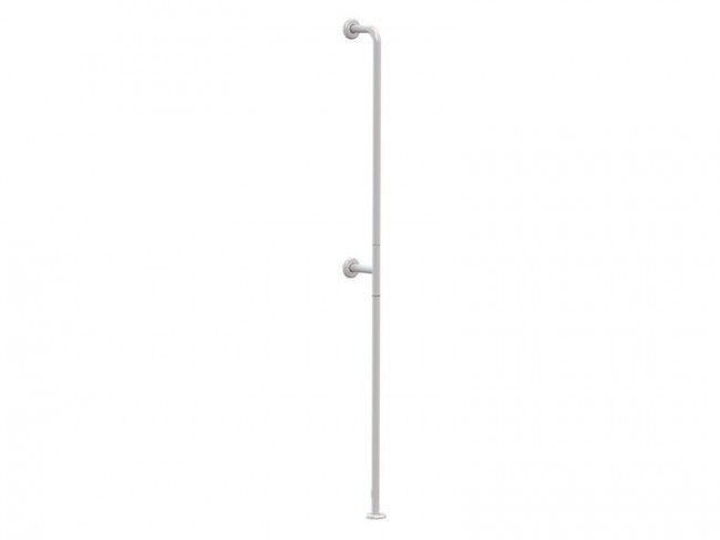 CORRIMANO VERTICALE ATTACCO PARETE/PAVIMENTO IN ACCIAIO INOX LACCATO BIANCO ALTEZZA 190 CM