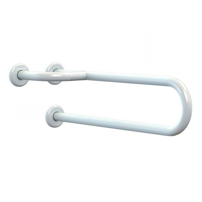 BARRA DI SOSTEGNO FISSA CON RINFORZO DESTRA IN ACCIAIO INOX LACCATO BIANCO 80 CM