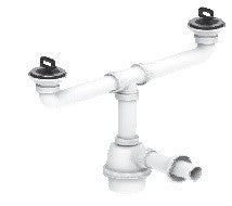 SIFONE A FIASCA PER LAVELLI A 2 VASCHE CON PILETTA