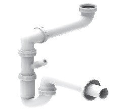 SIFONE A "U" AUTOPULENTE SALVASPAZIO PER LAVELLI A 1 VASCA ATTACCO 1" 1/2