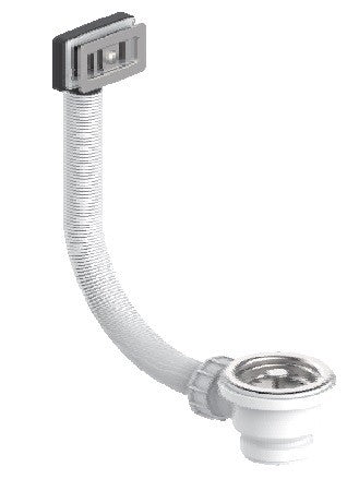 PILETTA PER LAVELLO IN ACCIAIO INOX CON GRIGLIA RETTANGOLARE CON ATTACCO 1" 1/2