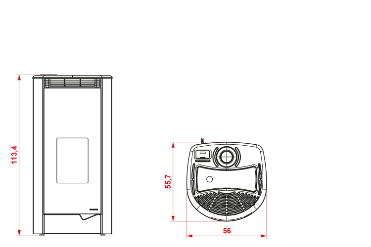 Stufa a Pellet ad Aria Palazzetti Ecofire Marianne US PRO 2 Da 9 Kw