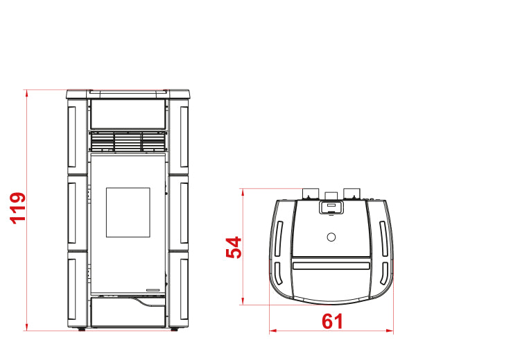 Stufa a Pellet ad Aria Palazzetti Ecofire Anna 12 Kw Pro 3 - Vari Colori