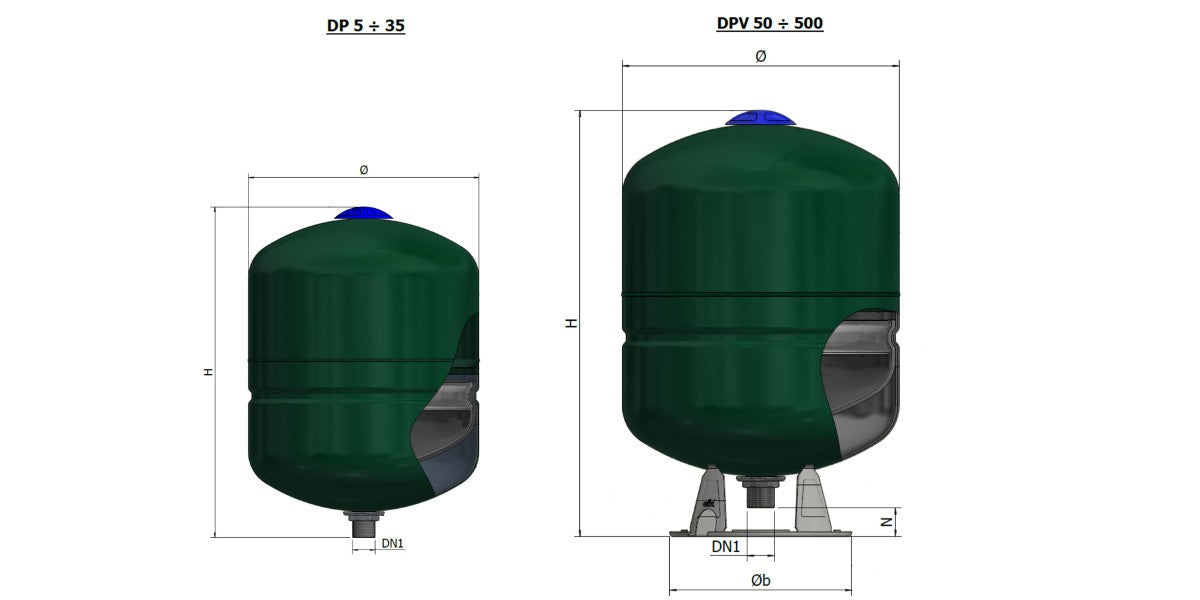 Vaso Polifunzionale Elbi Modello DPV 200 LT Con Membrana Fissa e Guaina