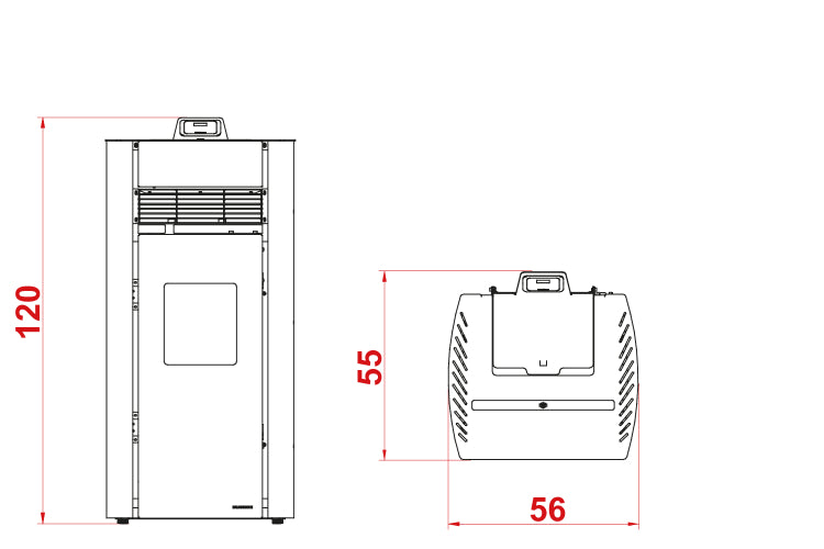 Stufa a Pellet ad Aria Palazzetti Ecofire Bianca Lux 9 Kw - Vari Colori