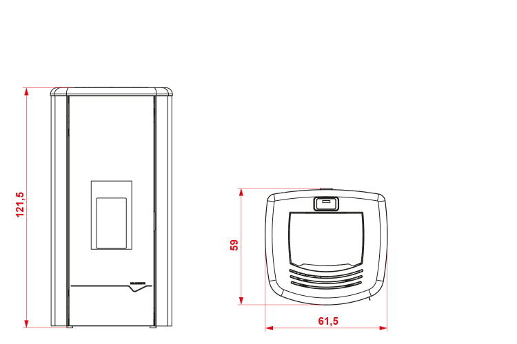 Termostufa a Pellet Palazzetti Ecofire Mirella Idro 15 Kw - Vari Colori